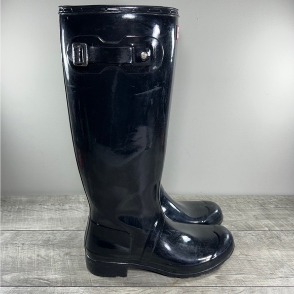 Hunter Original Gloss Black Rain Women’s Waterproof Snow Winter Boots Size 9 - Picture 2 of 9